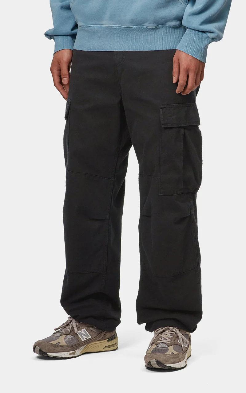 Carhartt WIP Regular Cargo Pant Moraga Twill Garment Dyed Black - Image 6