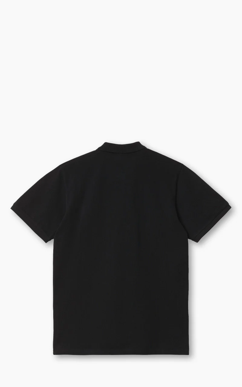 Carhartt WIP S/S Chase Pique Polo Black/Gold - Image 3
