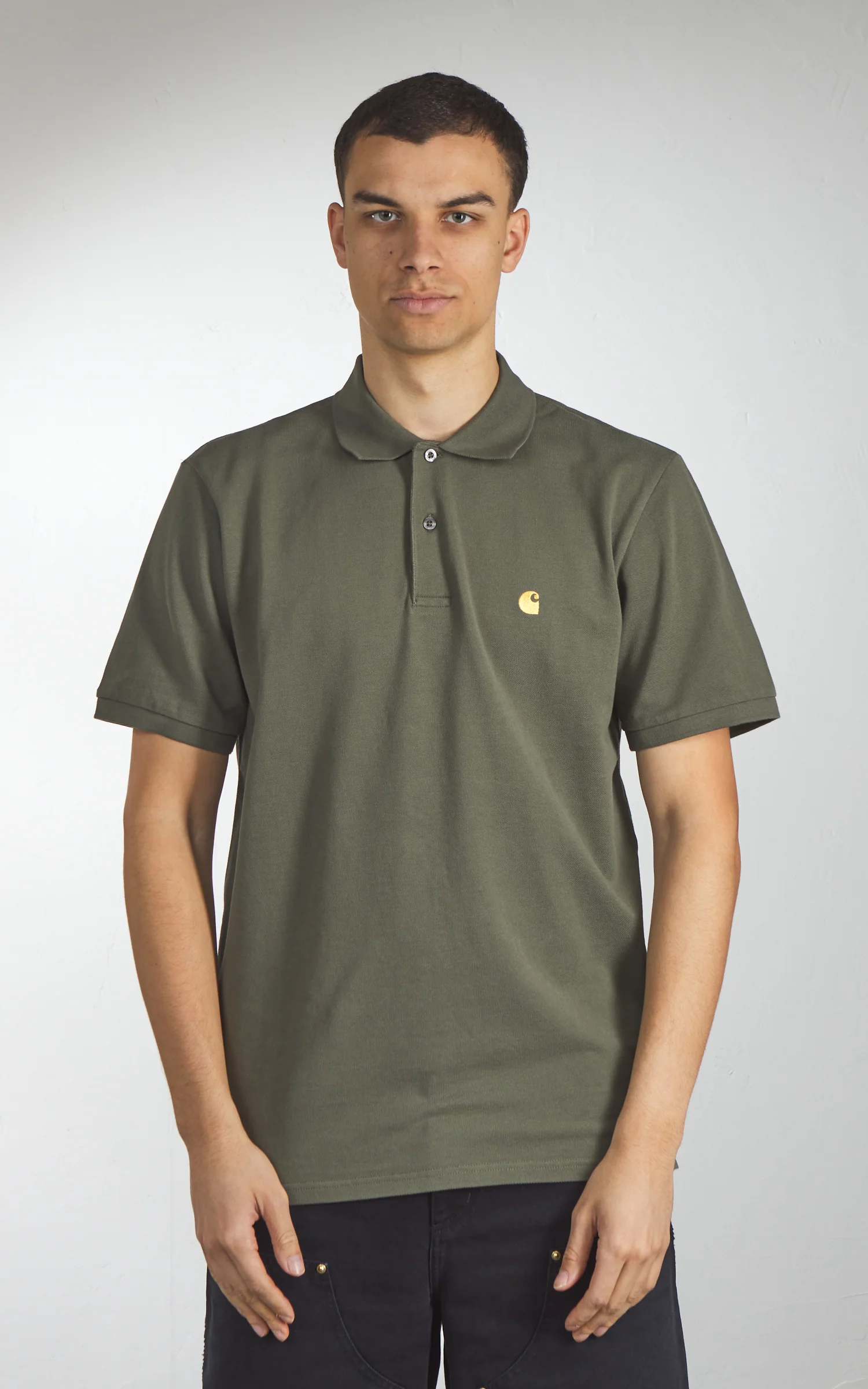 Carhartt WIP S/S Chase Pique Polo Leaf/Gold - Image 2