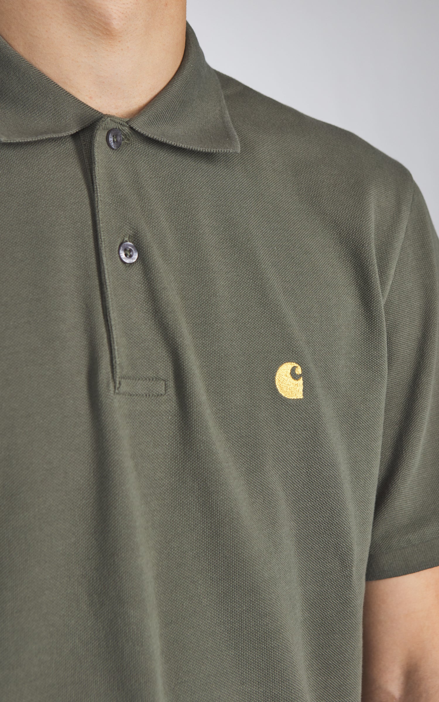 Carhartt WIP S/S Chase Pique Polo Leaf/Gold - Image 4