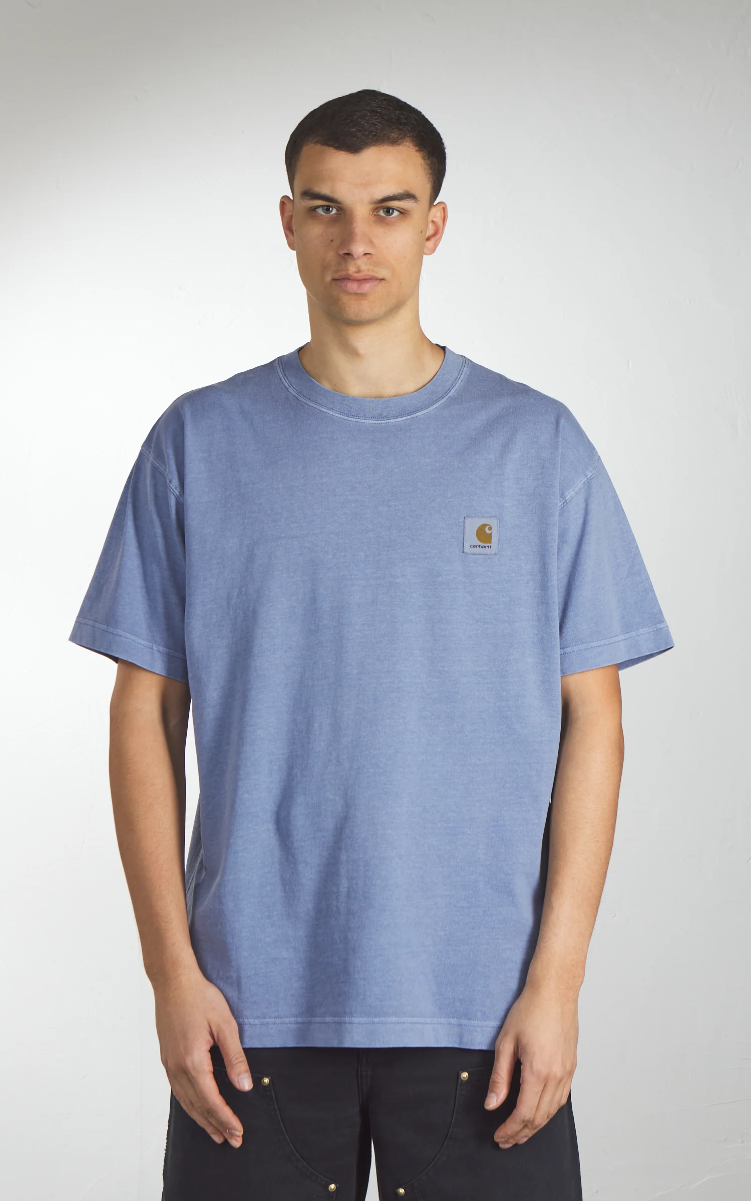Carhartt WIP S/S Nelson T-Shirt Garment Dyed Gentle Blue - Image 2