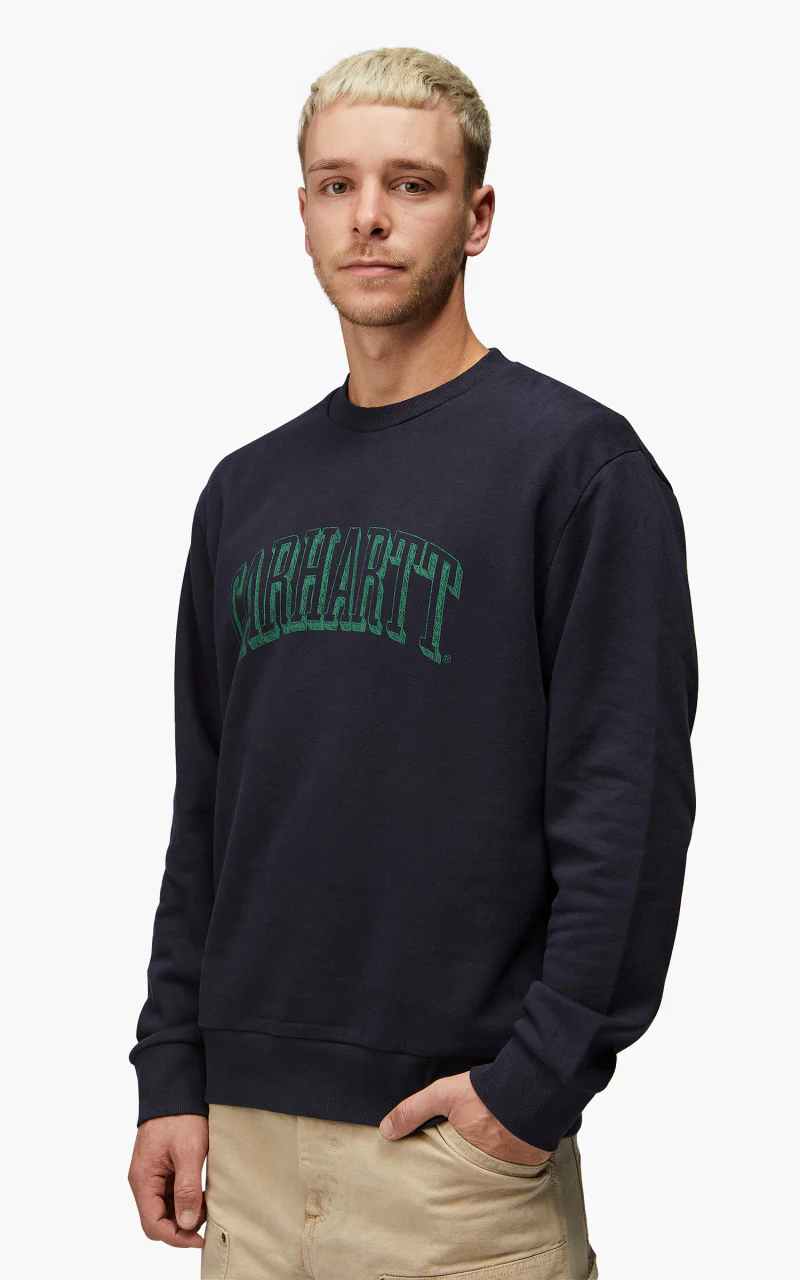 Carhartt WIP Scrawl Sweatshirt Dark Navy/Bonsai - Image 4