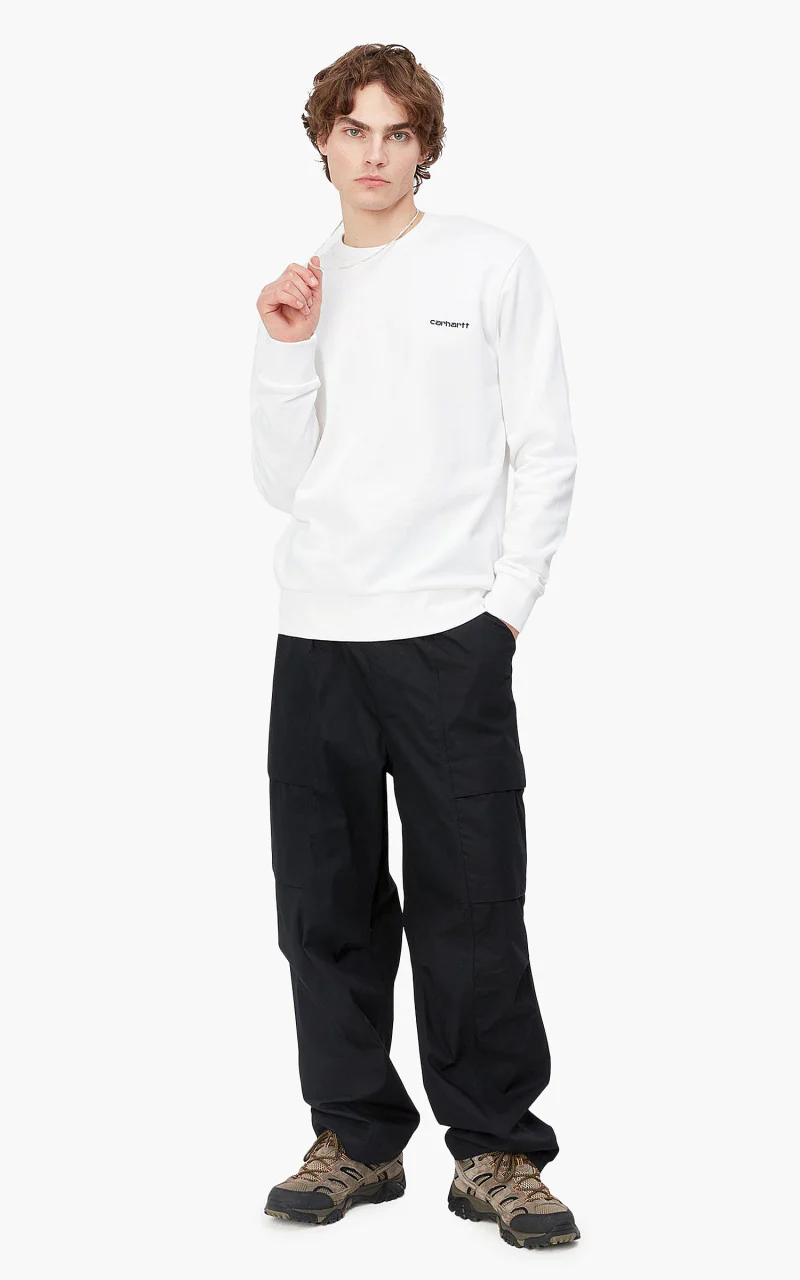 Carhartt WIP Script Embroidery Sweat White/Black - Image 2
