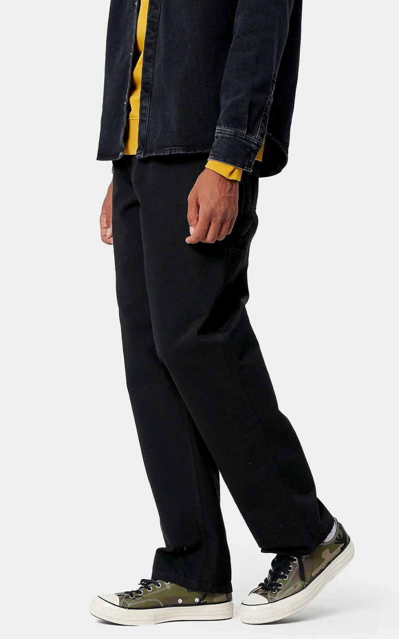 Carhartt WIP Single Knee Pant Dearborn Canvas Rinsed Black - Image 4