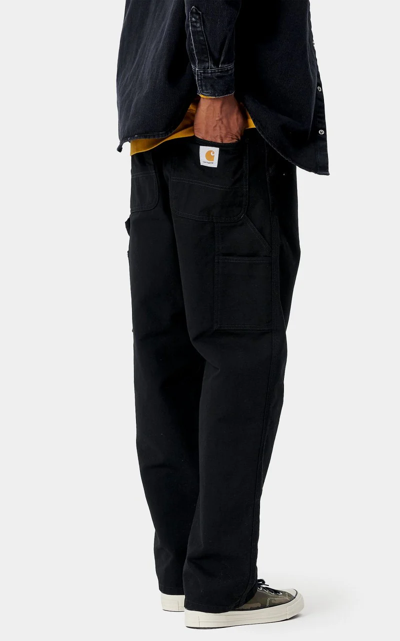 Carhartt WIP Single Knee Pant Dearborn Canvas Rinsed Black - Image 5