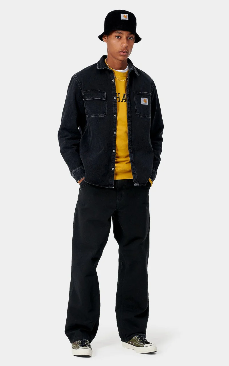 Carhartt WIP Single Knee Pant Dearborn Canvas Rinsed Black - Image 6