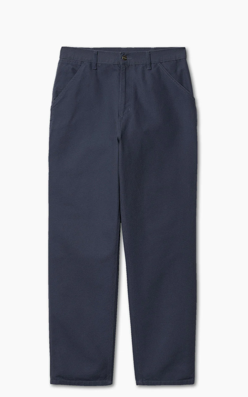 Carhartt WIP Single Knee Pant Dearborn Canvas Rinsed Blue - Image 3