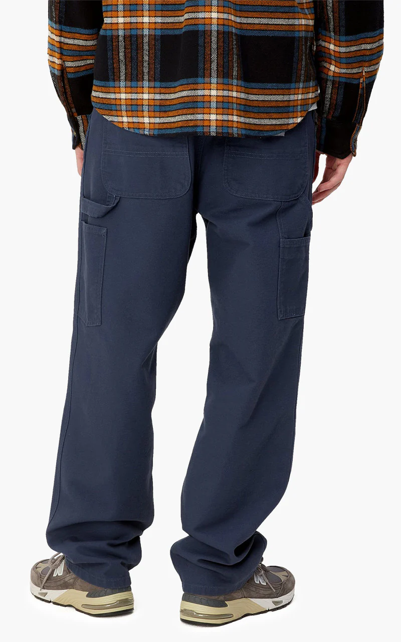Carhartt WIP Single Knee Pant Dearborn Canvas Rinsed Blue - Image 4