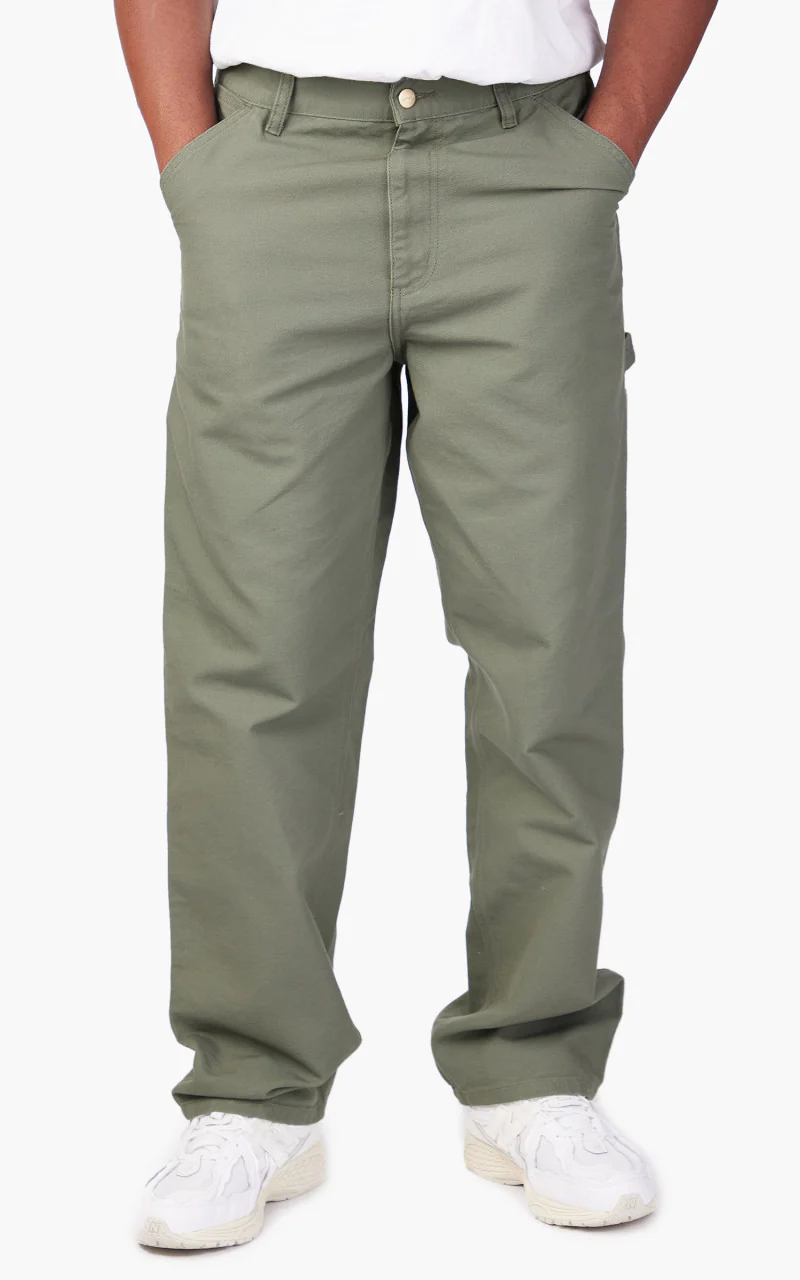 Carhartt WIP Single Knee Pant Dearborn Canvas Smoke Green - Image 4