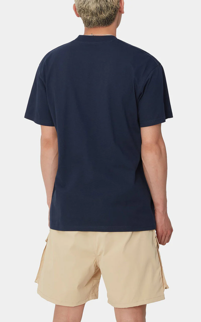 Carhartt WIP S/S American Script T-Shirt Air Force Blue - Image 5