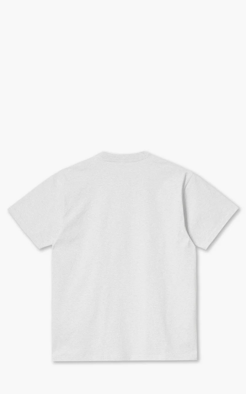 Carhartt WIP S/S American Script T-Shirt Ash Heather - Image 2