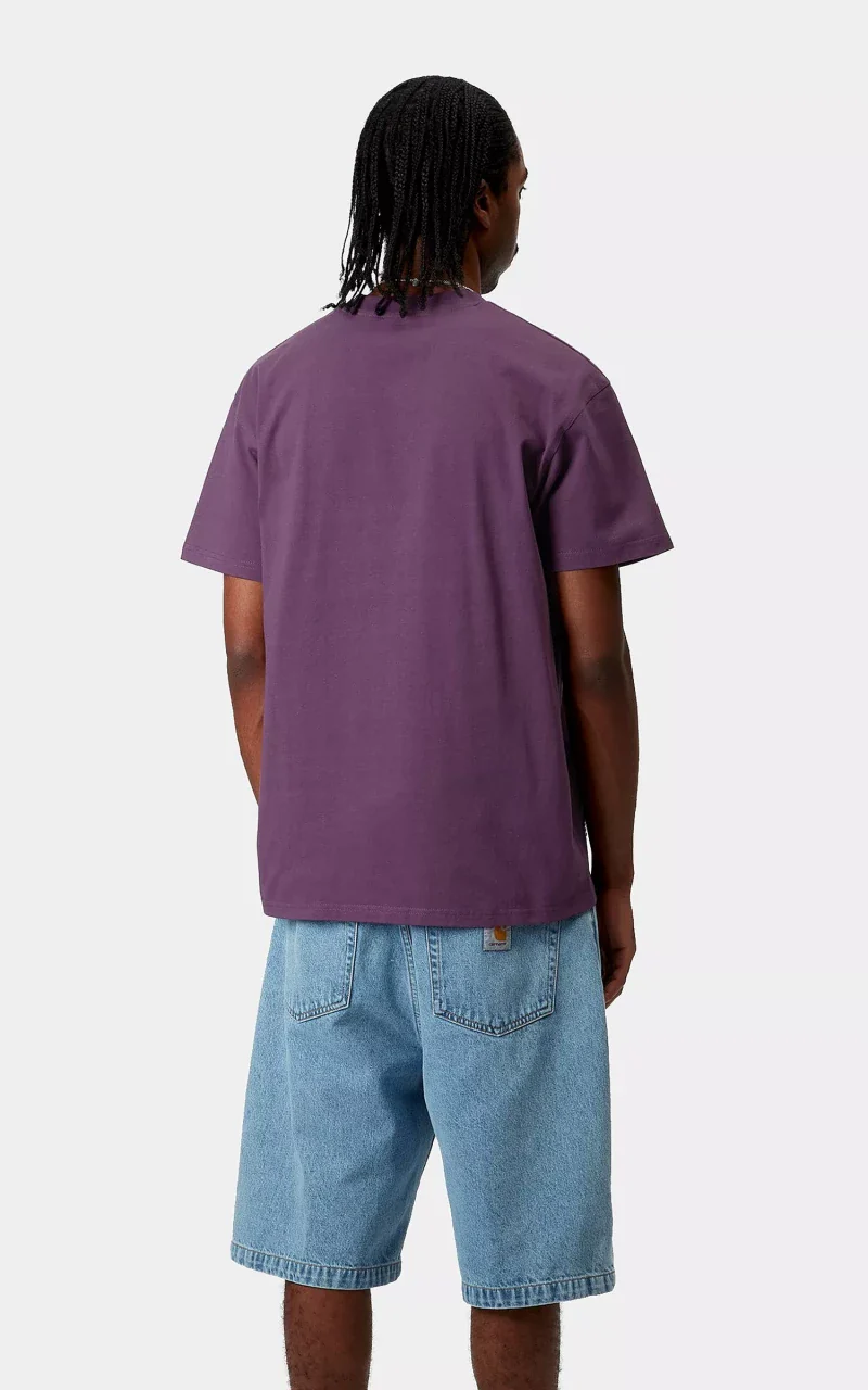 Carhartt WIP S/S American Script T-Shirt Huckleberry - Image 4