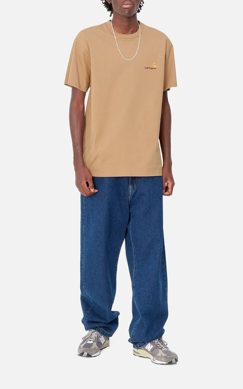 Carhartt WIP S/S American Script T-Shirt Peanut - Image 2