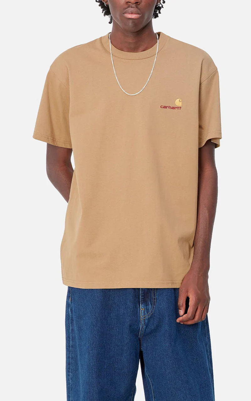 Carhartt WIP S/S American Script T-Shirt Peanut - Image 4