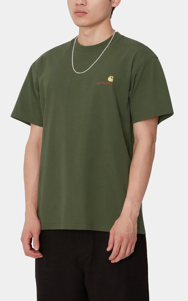 Carhartt WIP S/S American Script T-Shirt Tarragon - Image 4