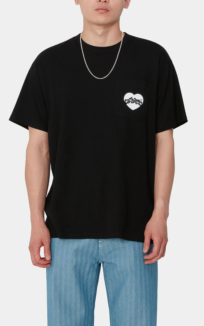 Carhartt WIP S/S Amour Pocket T-Shirt Black/White - Image 4