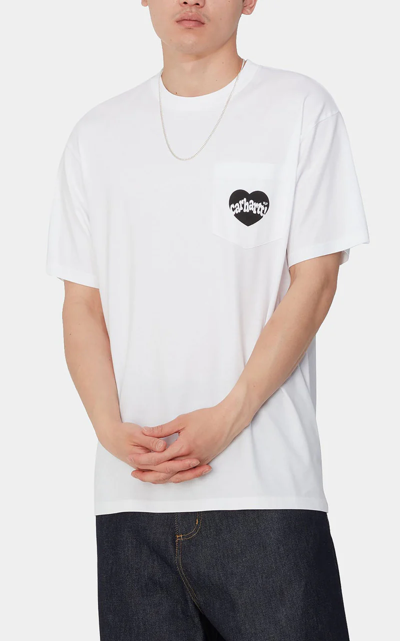 Carhartt WIP S/S Amour Pocket T-Shirt White/Black - Image 4