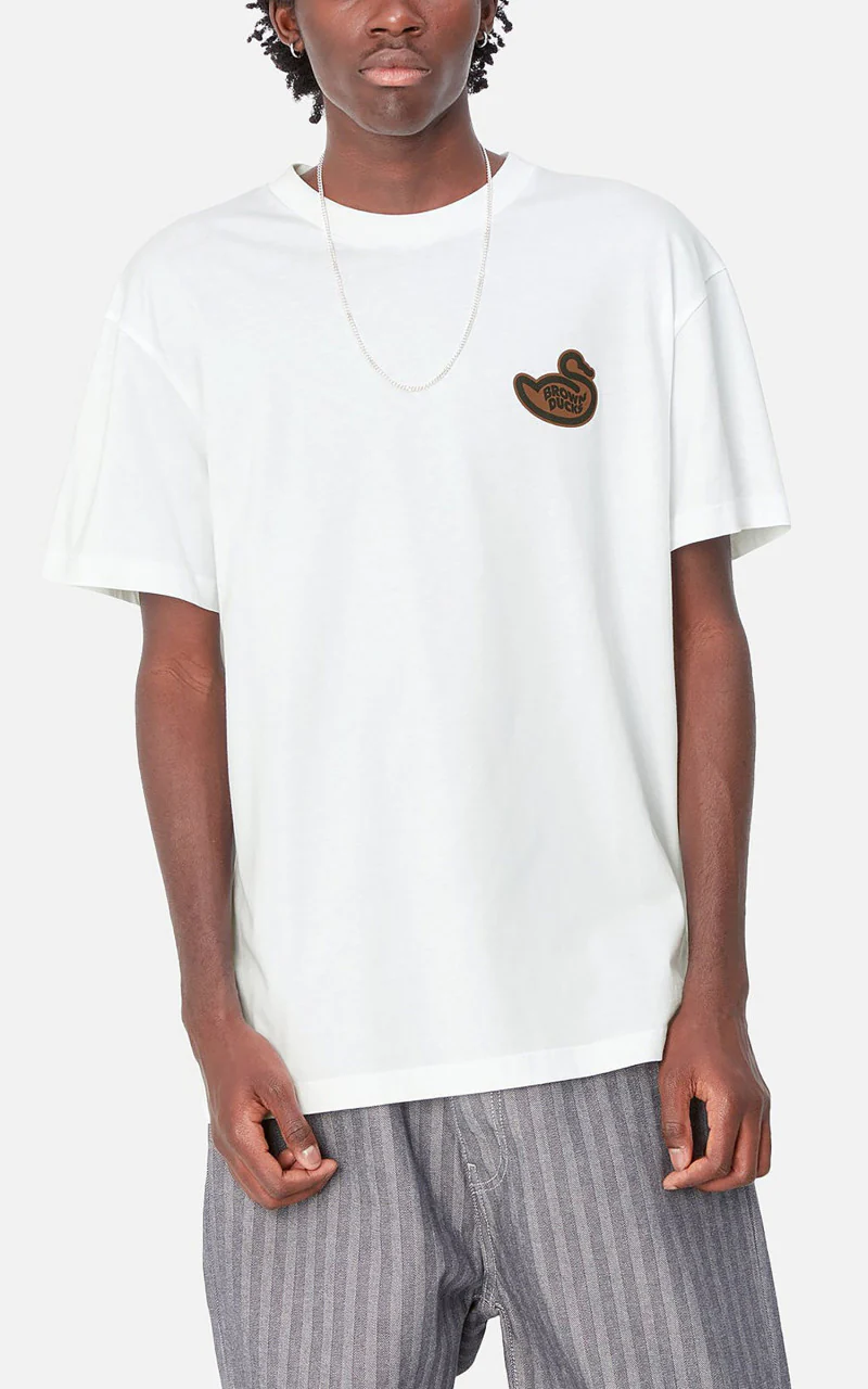 Carhartt WIP S/S Brown Ducks T-Shirt White - Image 2
