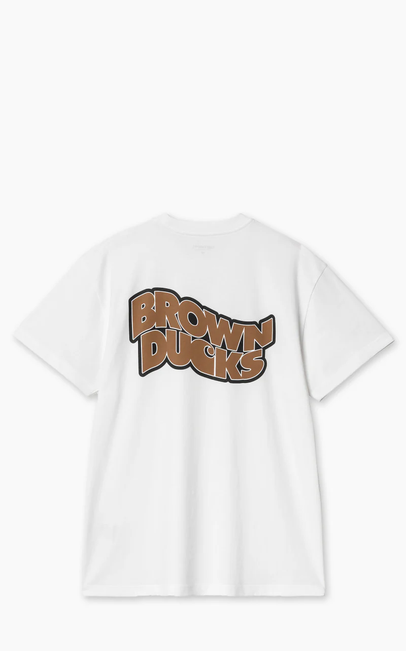 Carhartt WIP S/S Brown Ducks T-Shirt White - Image 3