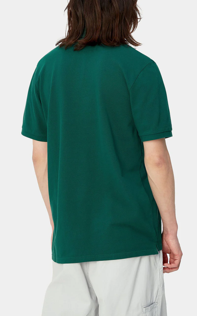 Carhartt WIP S/S Chase Pique Polo Chervil/Gold - Image 5