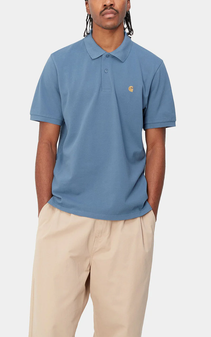 Carhartt WIP S/S Chase Pique Polo Sorrent/Gold - Image 2