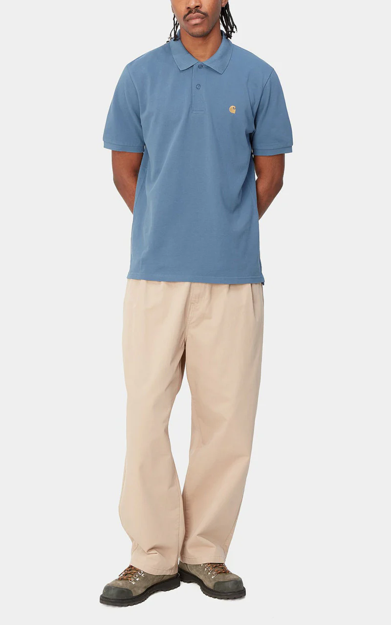 Carhartt WIP S/S Chase Pique Polo Sorrent/Gold - Image 4