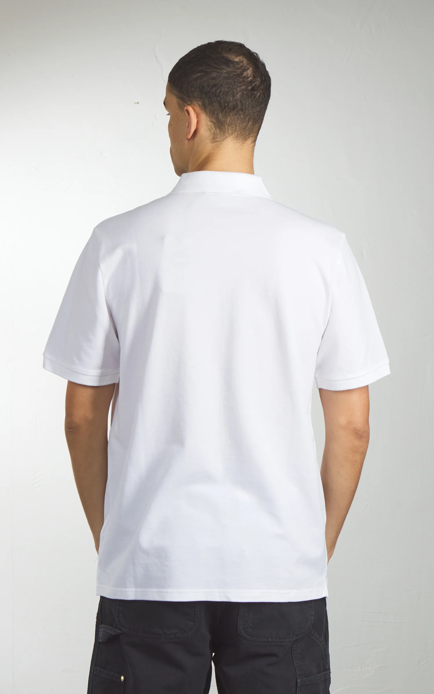 Carhartt WIP S/S Chase Pique Polo White/Gold - Image 4