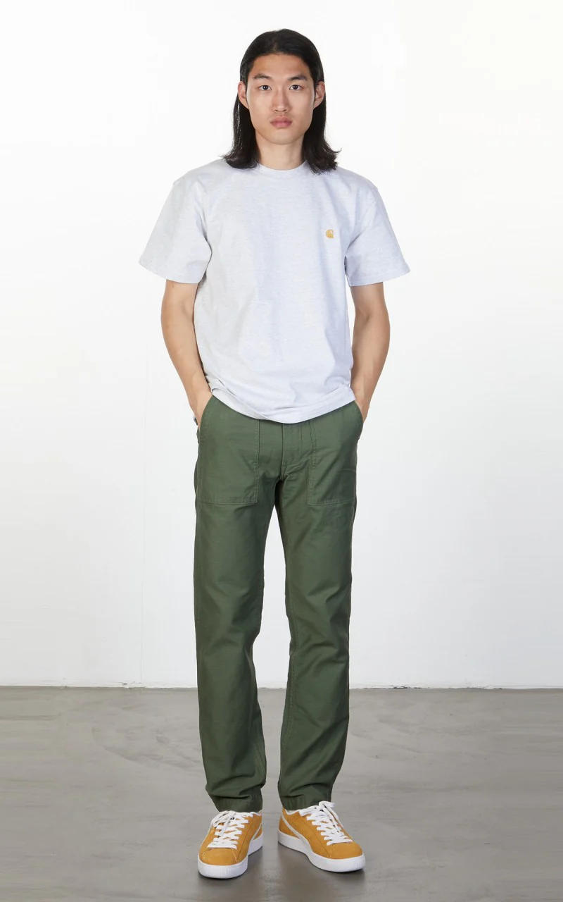 Carhartt WIP S/S Chase T-Shirt Ash Heather/Gold - Image 2