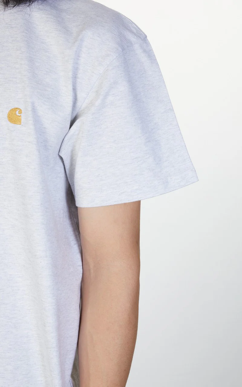 Carhartt WIP S/S Chase T-Shirt Ash Heather/Gold - Image 5