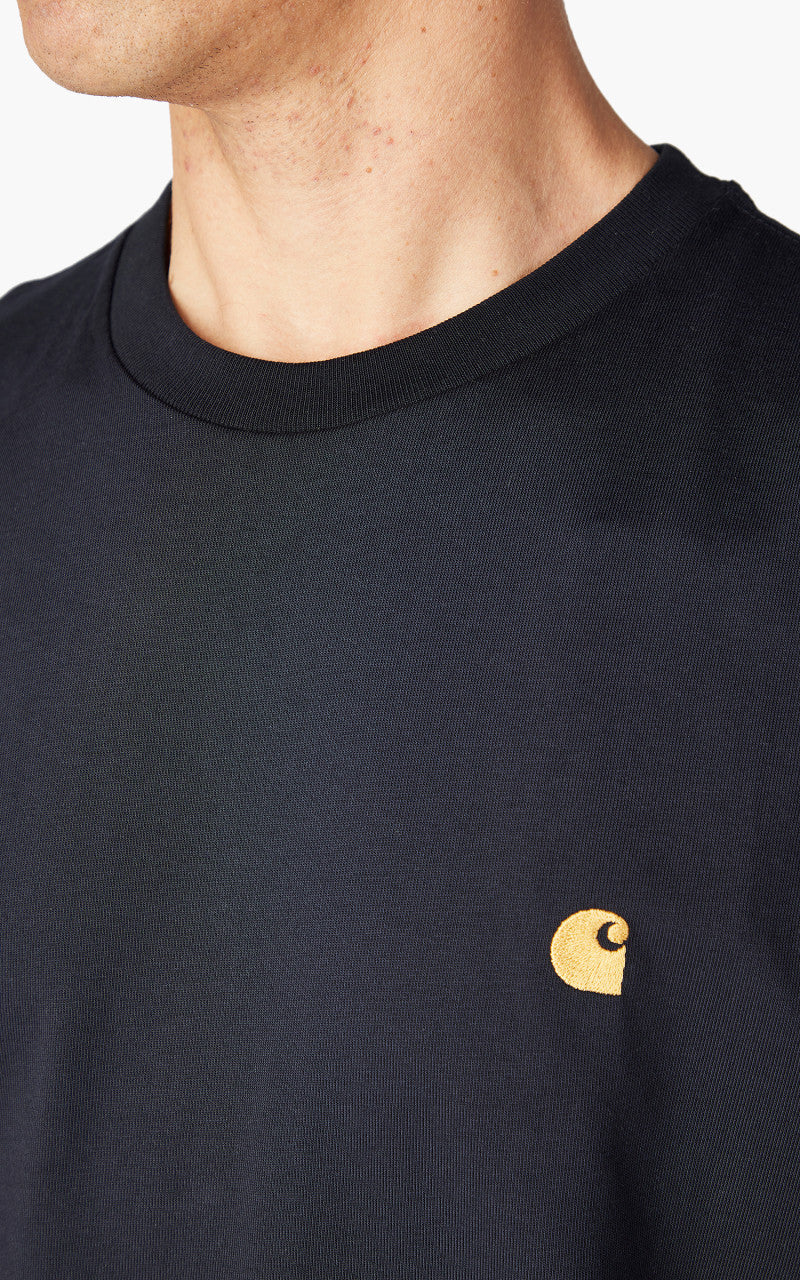 Carhartt WIP S/S Chase T-Shirt Blue/Gold - Image 4