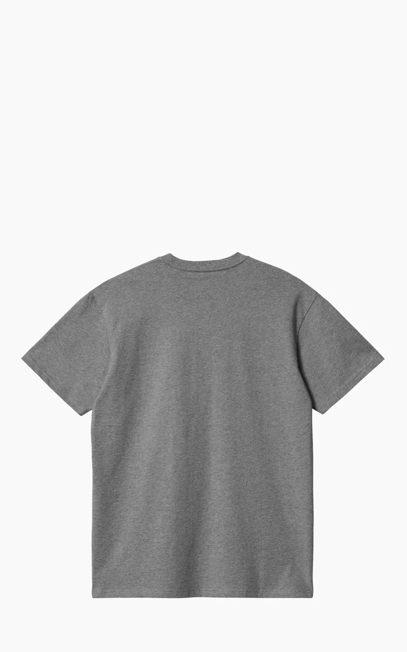 Carhartt WIP S/S Chase T-Shirt Dark Grey Heather/Gold - Image 2