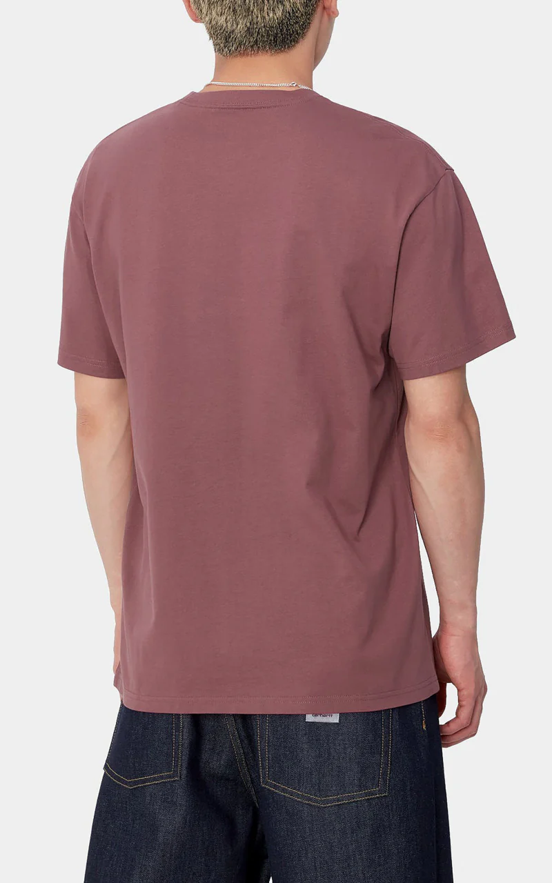 Carhartt WIP S/S Chase T-Shirt Dusty Fuchsia/Gold - Image 4