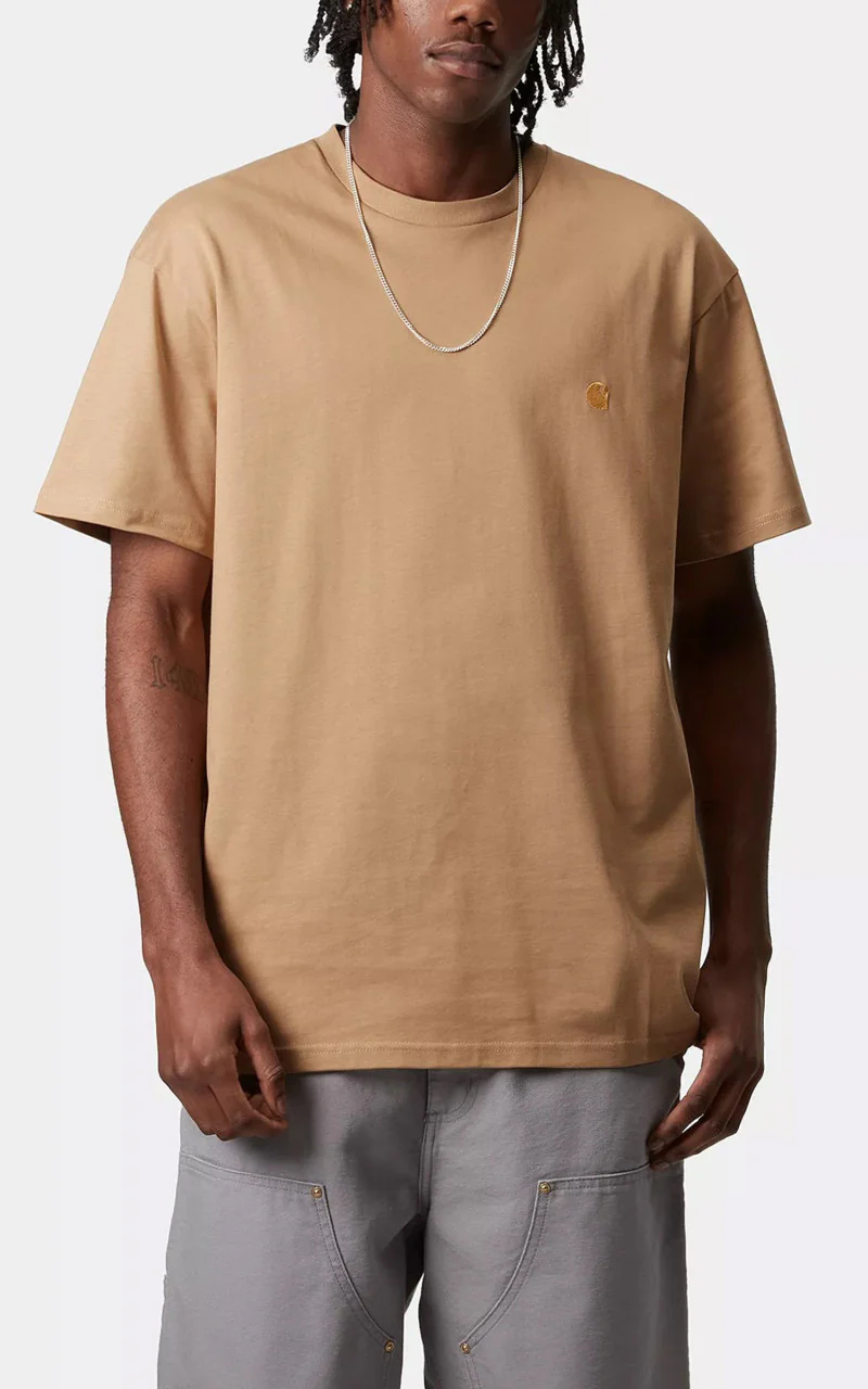 Carhartt WIP S/S Chase T-Shirt Dusty H Brown/Gold - Image 2