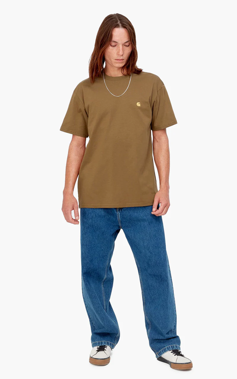 Carhartt WIP S/S Chase T-Shirt Hamilton Brown/Gold - Image 2