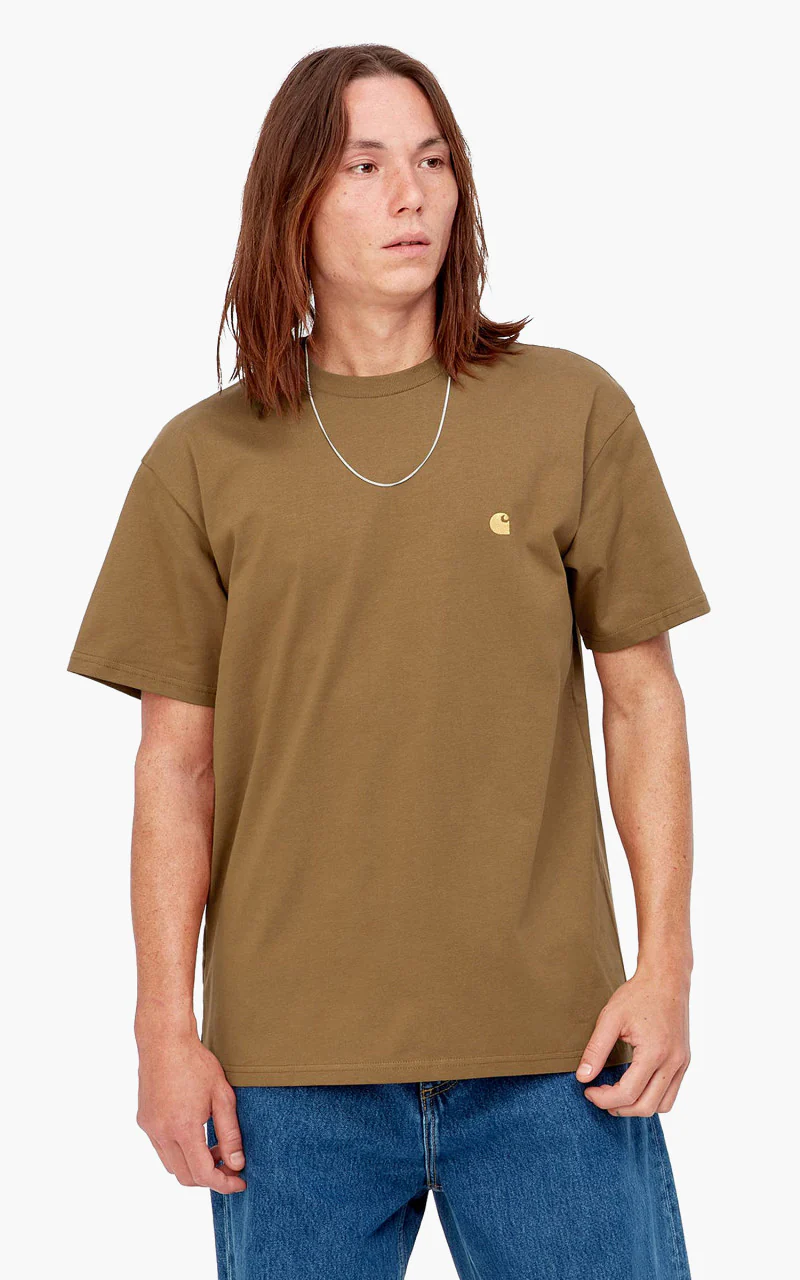 Carhartt WIP S/S Chase T-Shirt Hamilton Brown/Gold - Image 4