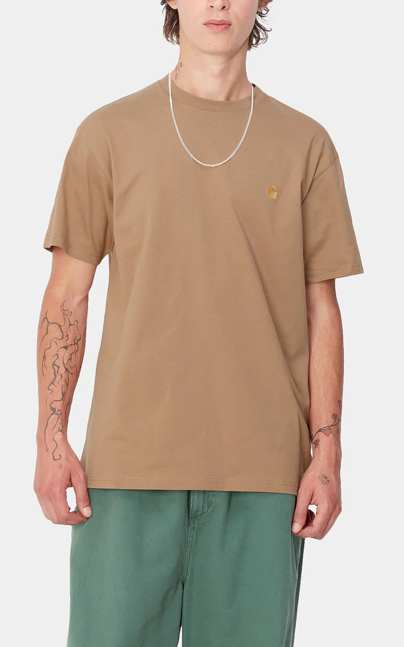 Carhartt WIP S/S Chase T-Shirt Peanut/Gold - Image 4