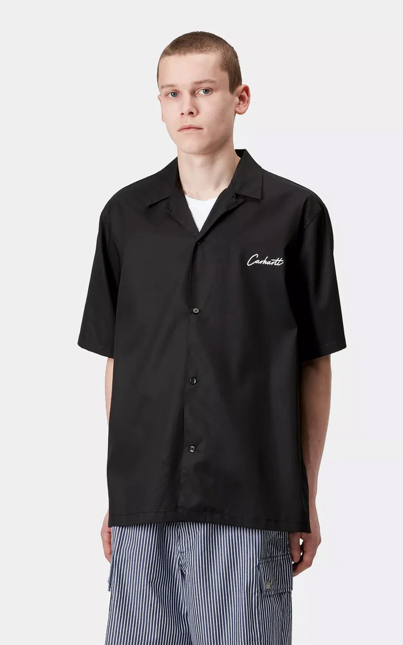 Carhartt WIP S/S Delray Shirt Black/White - Image 2