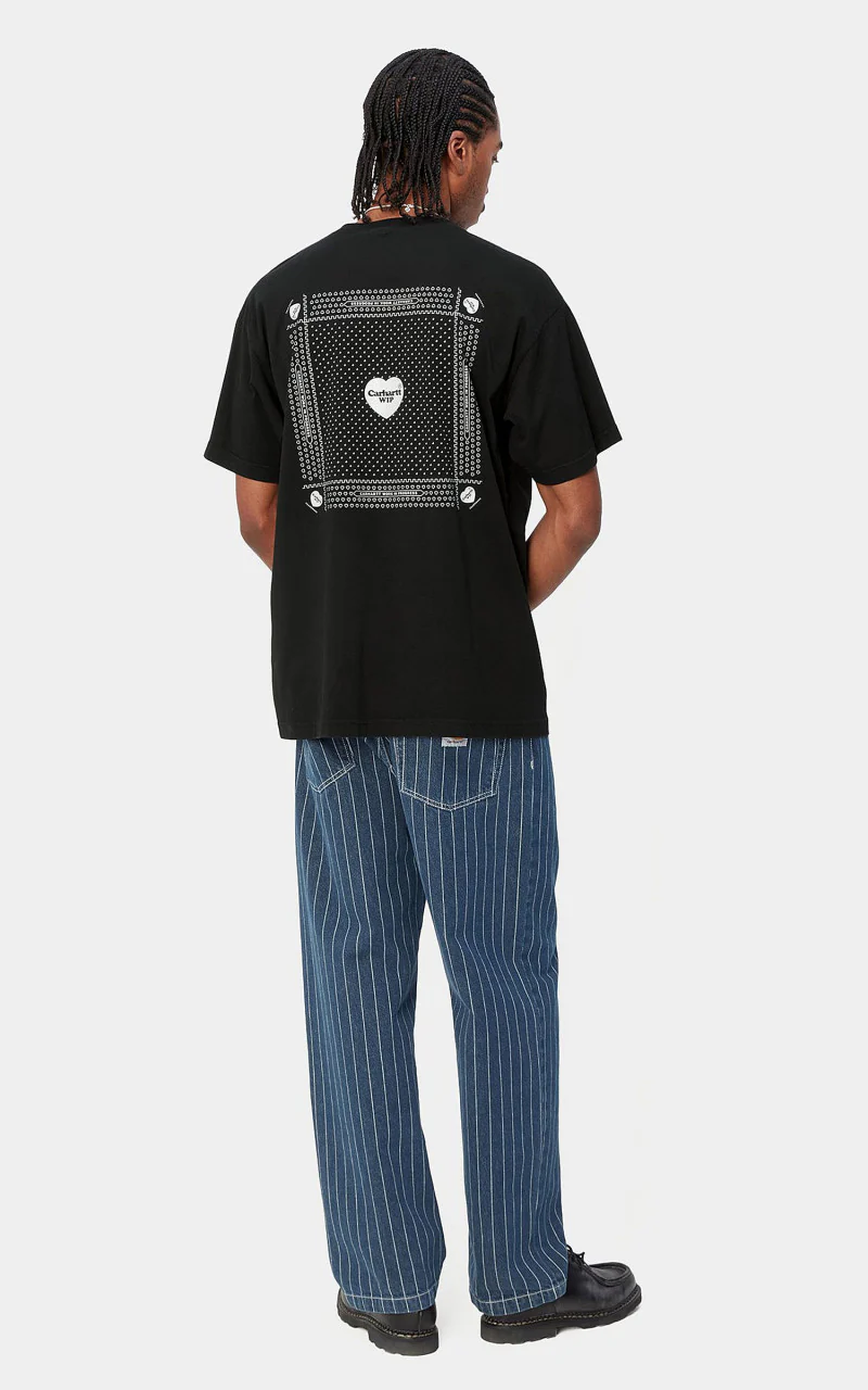 Carhartt WIP S/S Heart Bandana T-Shirt Black/White Stone Washed - Image 5