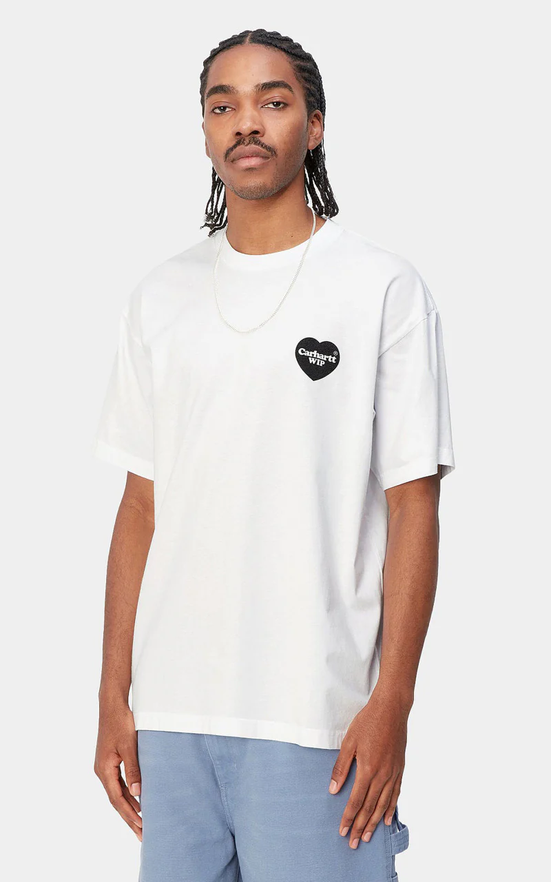Carhartt WIP S/S Heart Bandana T-Shirt White/Black Stone Washed - Image 3