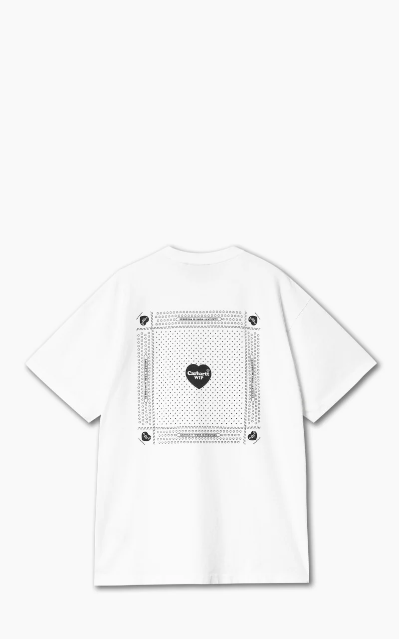 Carhartt WIP S/S Heart Bandana T-Shirt White/Black Stone Washed - Image 4