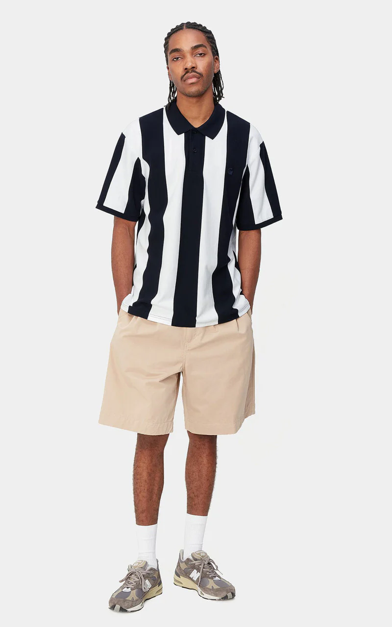 Carhartt WIP S/S Hinton Polo Hinton Stripe/Dark Navy - Image 3