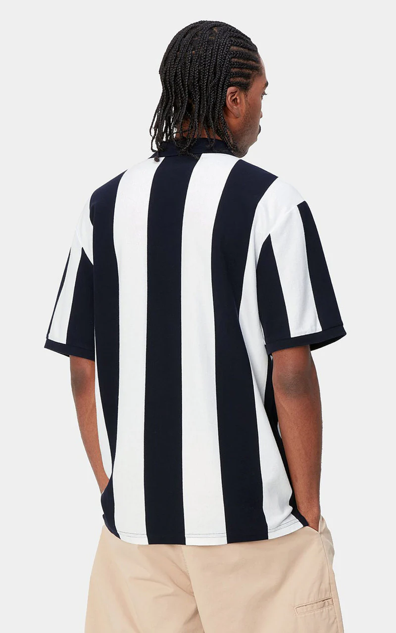 Carhartt WIP S/S Hinton Polo Hinton Stripe/Dark Navy - Image 5