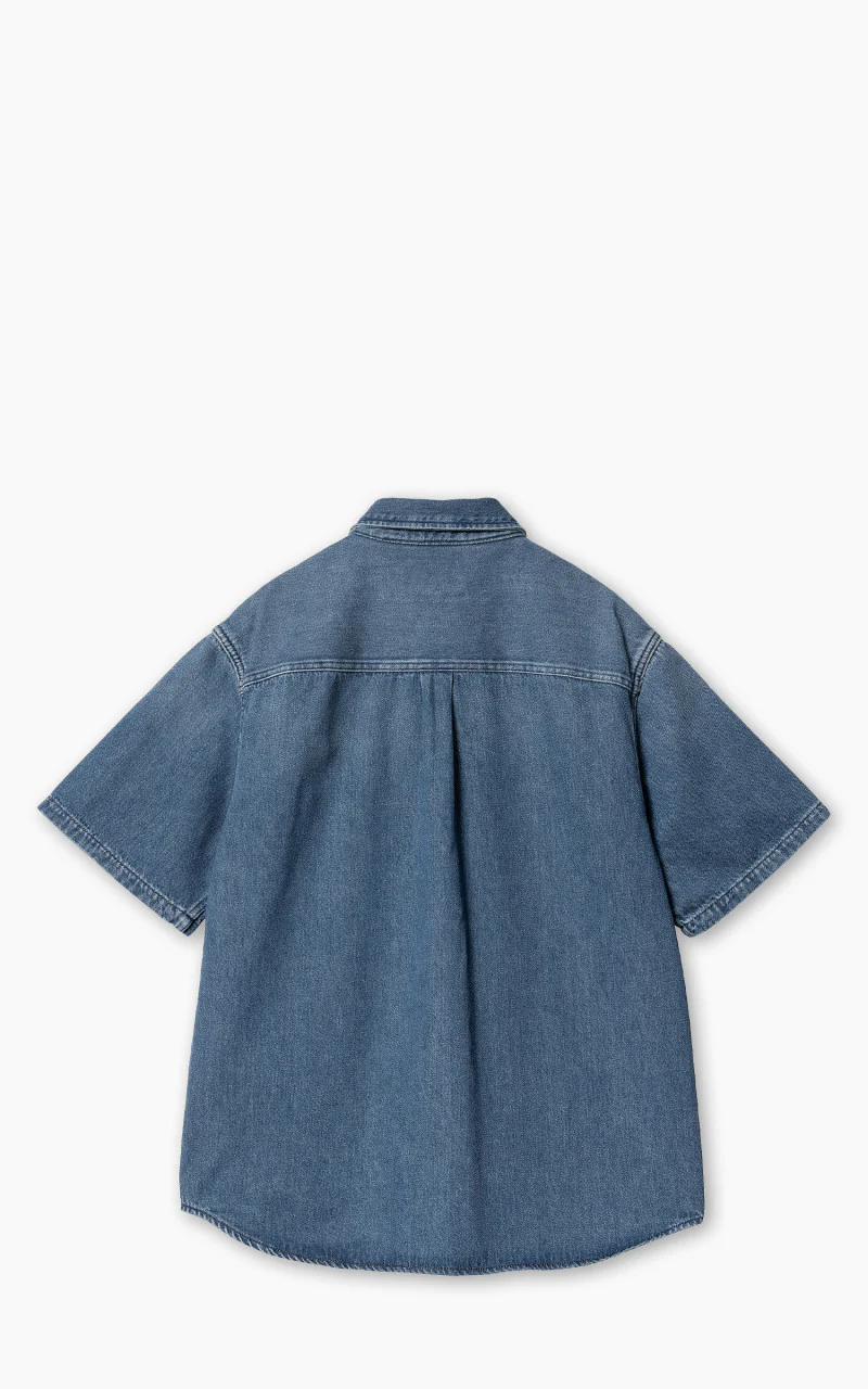 Carhartt WIP S/S Ody Shirt Olympia Denim Blue Dark Used Wash - Image 6