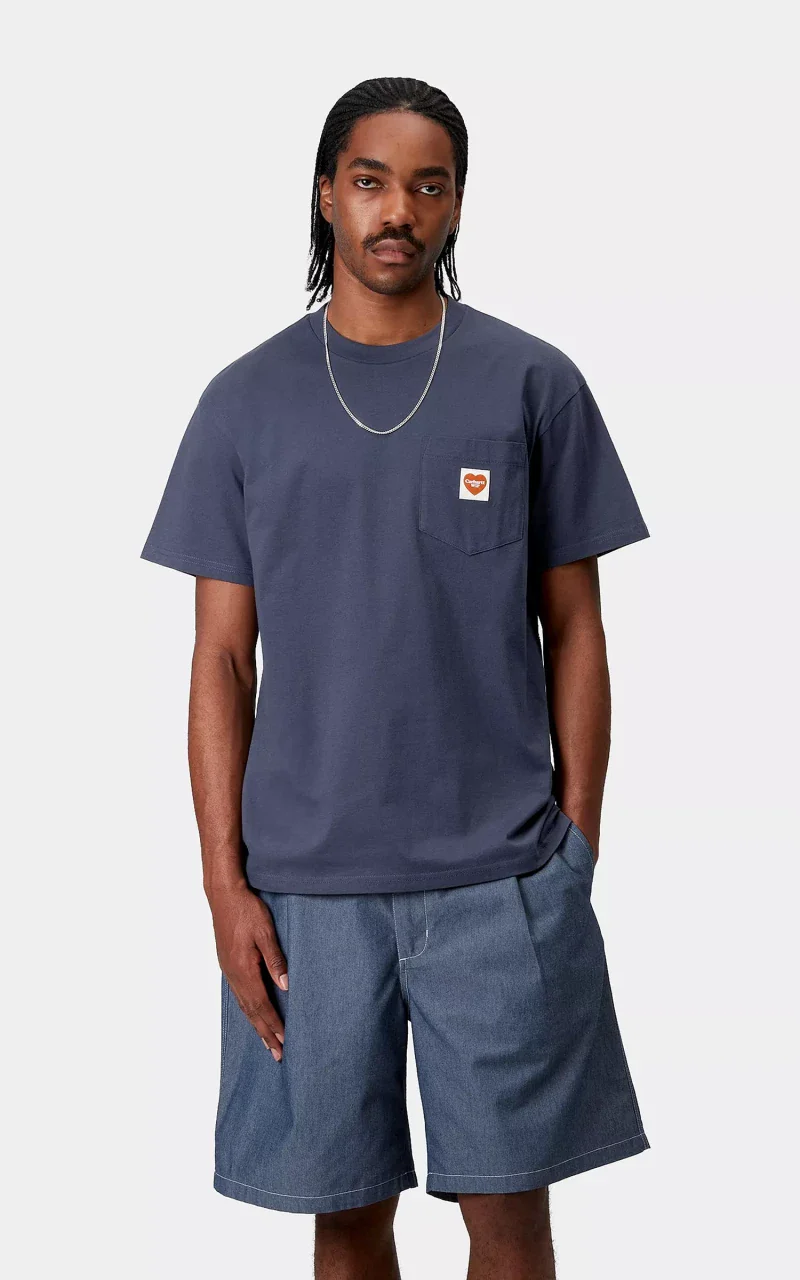 Carhartt WIP S/S Pocket Heart T-Shirt Blue - Image 2