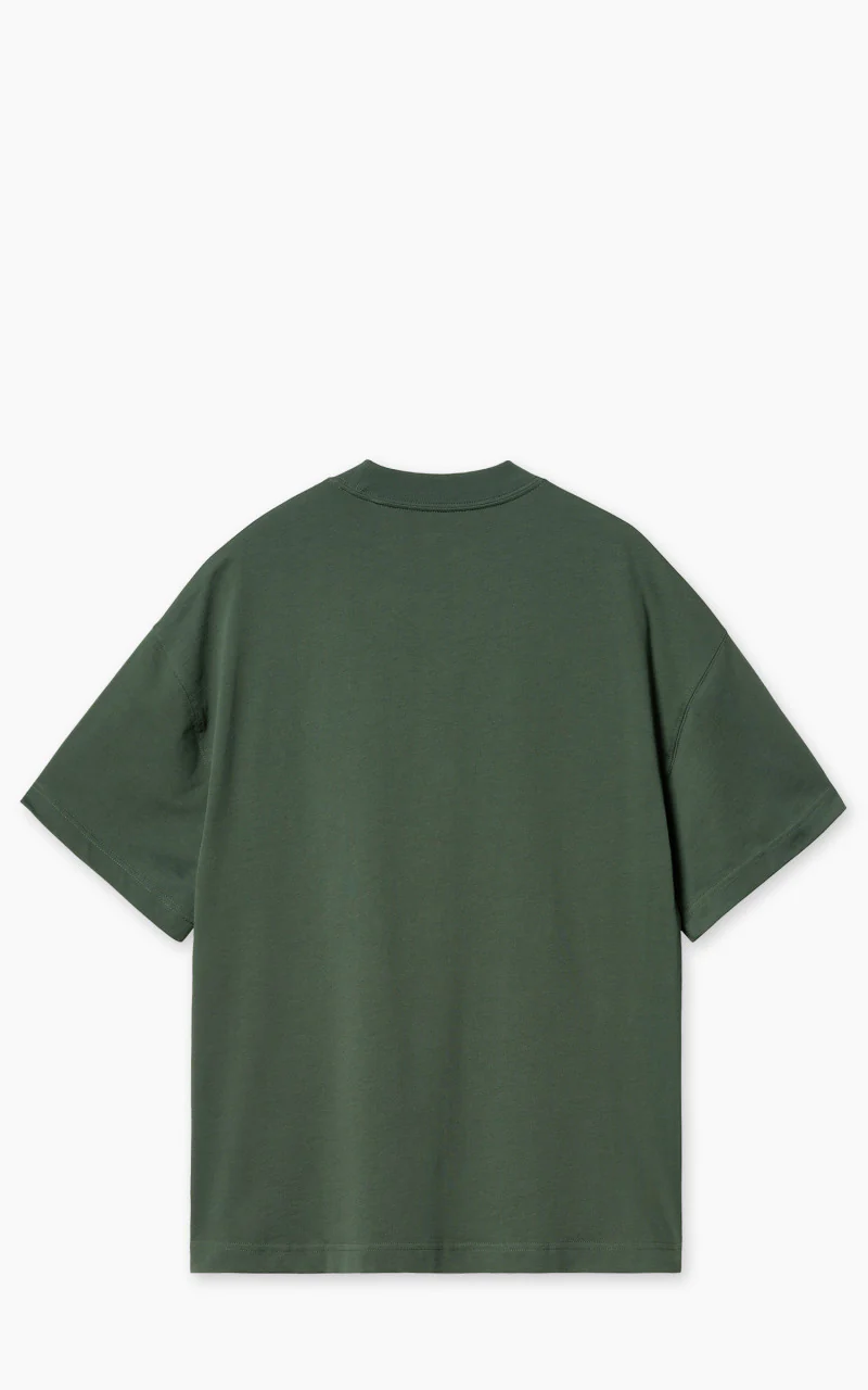 Carhartt WIP S/S Signature Script T-Shirt Sycamore Tree/Dusty Rose - Image 3