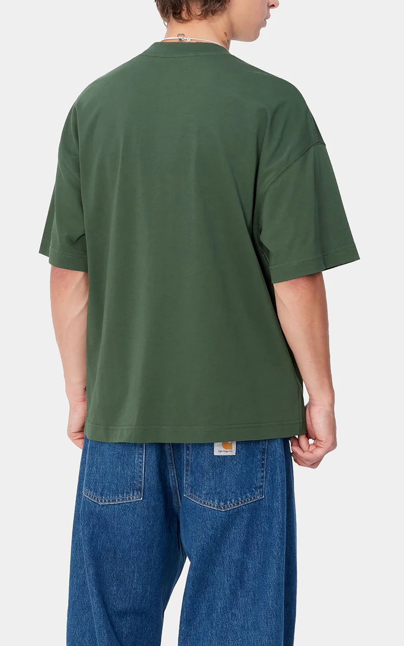 Carhartt WIP S/S Signature Script T-Shirt Sycamore Tree/Dusty Rose - Image 5