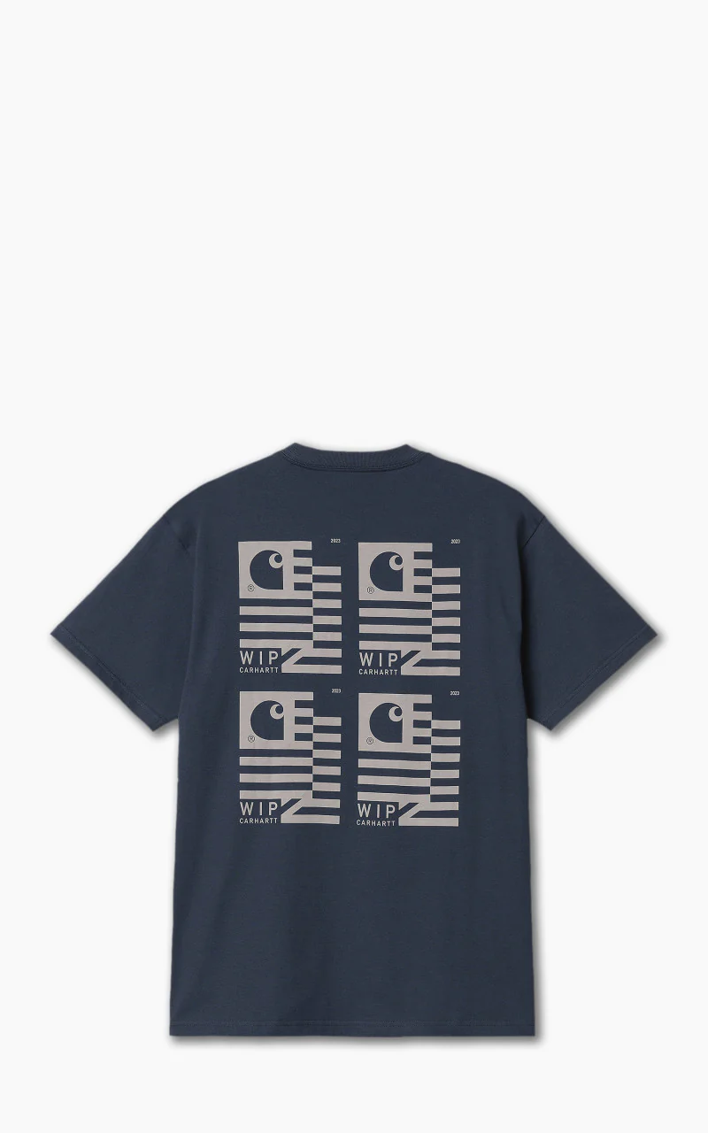 Carhartt WIP S/S Stamp State T-Shirt Blue/Grey - Image 2