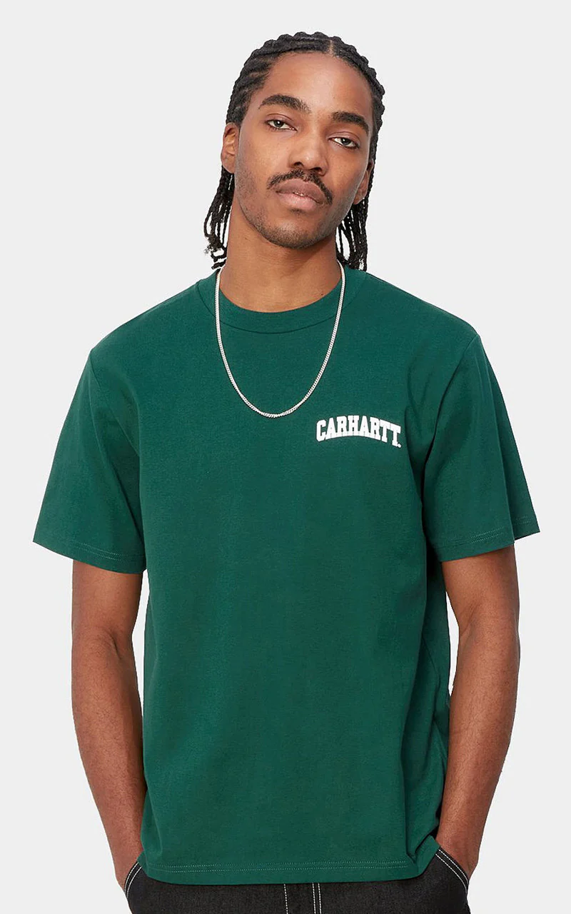 Carhartt WIP S/S University Script T-Shirt Chervil/White - Image 3