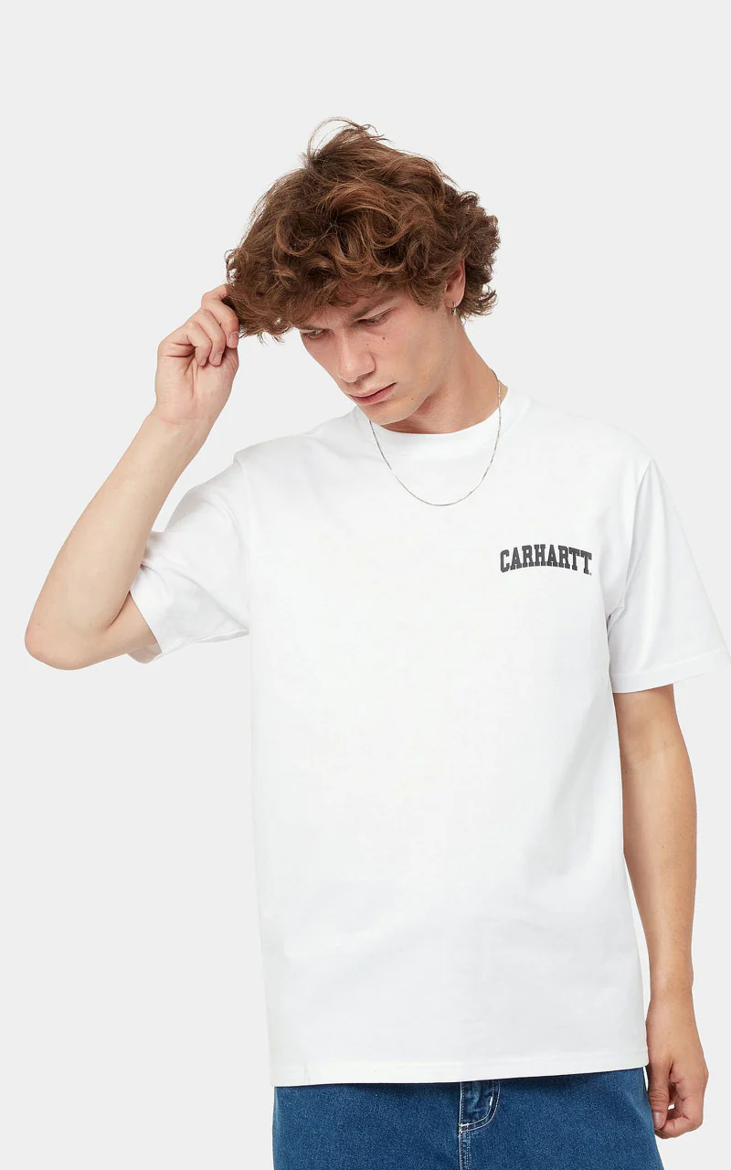 Carhartt WIP S/S University Script T-Shirt White/Black - Image 2