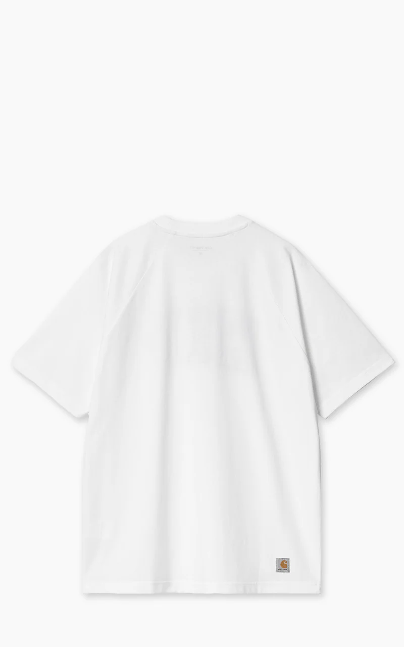 Carhartt WIP S/S WIP T-Shirt White/Dusky Blue - Image 2